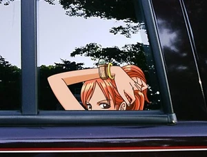 Sexy Nami Peeker Peeking Bumper Window Vinyl Car Decals Anime One Piece Stickers - Picture 1 of 4