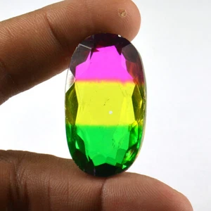 74.50 Ct Lovely Multi-Color Tourmaline Oval Cut Shape Loose Gemstone - Picture 1 of 4