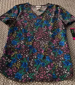 WOMEN'S SCRUBSTAR FLORAL SEASONAL MEDICAL SCRUB TOP-SMALL-NWT! - Picture 1 of 2