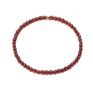 A++ Red Garnet Smooth Round 6-8MM Gemstone Beaded Stretchable Men Women Bracelet - Picture 1 of 12