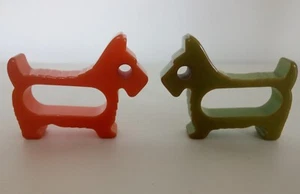 1930's Art Deco Phenolic Bakelite Scottie Dog Novelty Napkin/Serviette Rings - Picture 1 of 6