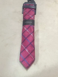 Corbata magenta a cuadros Croft and Barrow para hombre (A-TIE-3) - Imagen 1 de 5