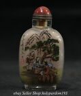 3.6" Old Chinese Glass Inner Painting Tree Figure Snuff box Snuff bottle
