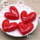 Red Color Heart Shape Cabochon - Flatback Resin Decorations Crafting Charm 10pcs