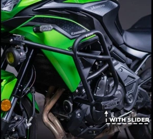 "CRASH GUARD WITH SLIDER, BLACK" FIT FOR KAWASAKI VERSYS 650 BS6 - Picture 1 of 6