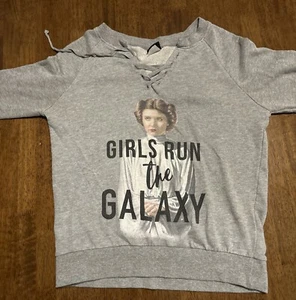 Star Wars Girls Run The Galaxy Grey Shirt XS Princess Leia - Picture 1 of 7