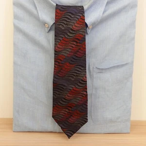 Neck Tie Mens JHANE BARNES Multicolor Wavy Textured Silk Designer Luxury JAPAN - Picture 1 of 12