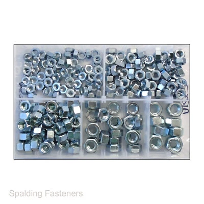 "Verschiedene verzinkte UNC Sechskant Vollmuttern - 1/4"", 5/16, 3/8, 7/16 & 1/2"" - Bild 1 von 4