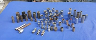 Assorted Lot 59 USA Sockets 1/2" Drive Metric Standard 6pt & 12p w/1/2" Swivels - Image 1 of 4