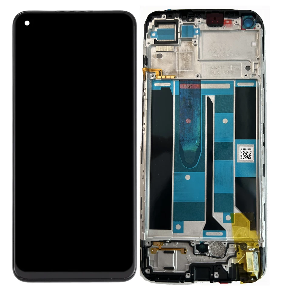 GLOBALSTOCK Ecran LCD + Vitre tactile sur châssis pour Realme 8 4G Noir