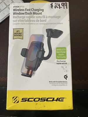NEW Scosche WDQ2M MagicMount Qi Wireless Charging Magnetic Window/Dash Mount - Image 1 of 4