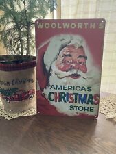 Vintage 1950’s Woolworth’s 5 And Dime Store 9x12 Sign Christmas Santa