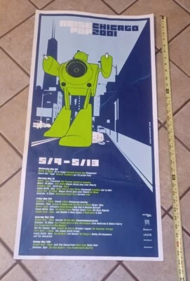VINTAGE 2001 Noise Pop CHICAGO STREET FAIR Art Print original RARE PROMO POSTER - Image 1 of 4