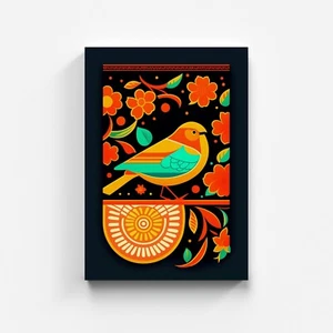 Boho Leinwand Vogel Graffiti Farbig Leinwandbild Modern Kunst Wandbild Art Bild - Bild 1 von 7