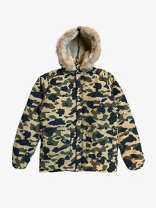 BAPE A Bathing Ape Green First Camo Fur Down Jacket Size M - Picture 1 of 12