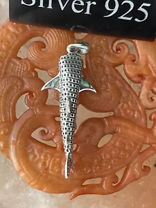 Silver Whale Shark Pendant And Chain With Shell Inlay - Picture 1 of 7