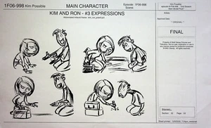 Disney's Kim Possible 2002 Estudio de Producción Copia Personaje Modelo Guía Página - Imagen 1 de 2