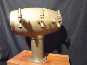 VINTAGE BRASS BEER BARREL SEILER FAHLE DRAFT DISPENSER 3 PERLICK TOWER TAPPER - Picture 1 of 17