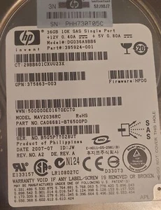 HP 36GB SAS 10K 2,5 Zoll Single-Port ENT HDD 376596-001 Fujitsu - Bild 1 von 4