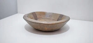 Antique Wooden Roung Dough Kneading Parat Bowl Original Old Hand Carved - Picture 1 of 5
