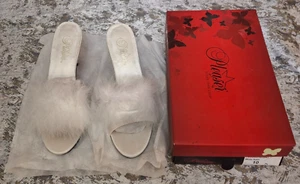 Pleaser Amour ciabatte con tacco donna taglia 10 soffici mules sexy bianche - Foto 1 di 12