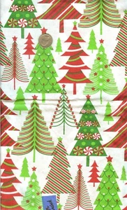 VINTAGE! CHRISTMAS TREES ON CREAM - 1.5 YARDS - Picture 1 of 1