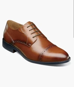 Neu STACY ADAMS Barnett Kappe Zehe Oxford-Scotch Größe Herren 10 W eleganter Schuh - USA - Bild 1 von 6