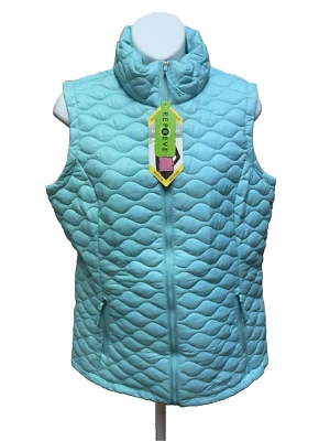 Free Country Womens Vest Size Medium Full Zip Aqua Blue Hiking Puffer New Casual - Image 1 of 4