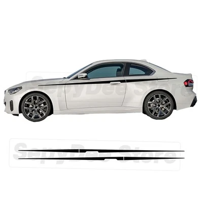 门侧上条纹乙烯基贴花适用于宝马 2 系列轿跑车 G42 220i 230i M240i — 第 1/4 张图片