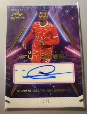 2022 Leaf Ultimate Soccer Ryan Gravenberch /5 Ultimate Futures Gold Auto - Image 1 of 2