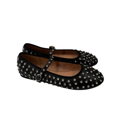 House Of Harlow 1960 Llamativos Zapatos Mary Jane 9M Negros Tachonados Planos Ballet Sin Cordones Foto 1 de 4