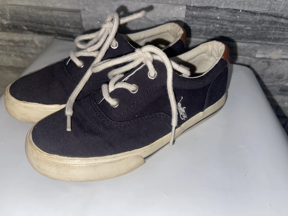 Ralph Lauren Polo Juvenil Negro Lona Moda Zapatos Cómodos Talla 13 Foto 1 de 4