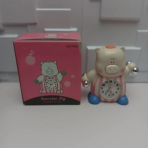 Reloj despertador vintage de ejercicio de ritmo cerdo parlante Japón  - Imagen 1 de 16