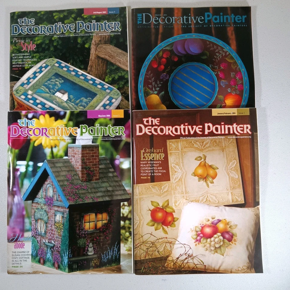 Lot Of 4 The Decorative Painter Magazine Issues Tole  Folk Art Technics Designs - Image 1 of 1