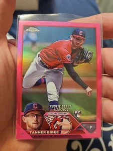 Actualización cromada Topps 2023 Tanner Bibee #USC94 Magenta RC Rookie - Imagen 1 de 3