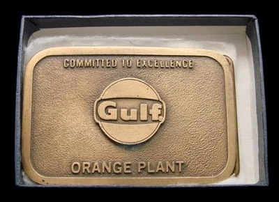 PH04160 *NOS* DE COLECCIÓN AÑOS 70 **GOLFO** HEBILLA NARANJA PLANTA OLEOIL & GAS Foto 1 de 3