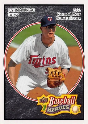2008 UPPER DECK HEROES (#100) - BLACK PARALLEL - JUSTIN MORNEAU - Image 1 of 2