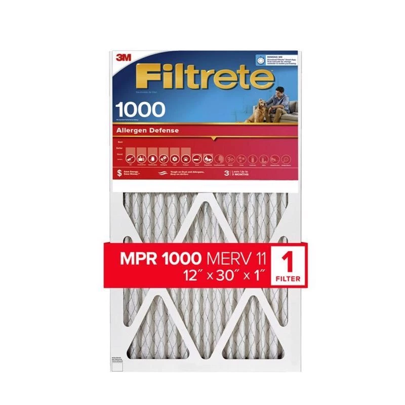 Filtro de aire de alérgenos plisado 3M AL42-4 11 MERV 30 H X 12 W X 1 D pulg. (Pack de 4) Foto 1 de 1