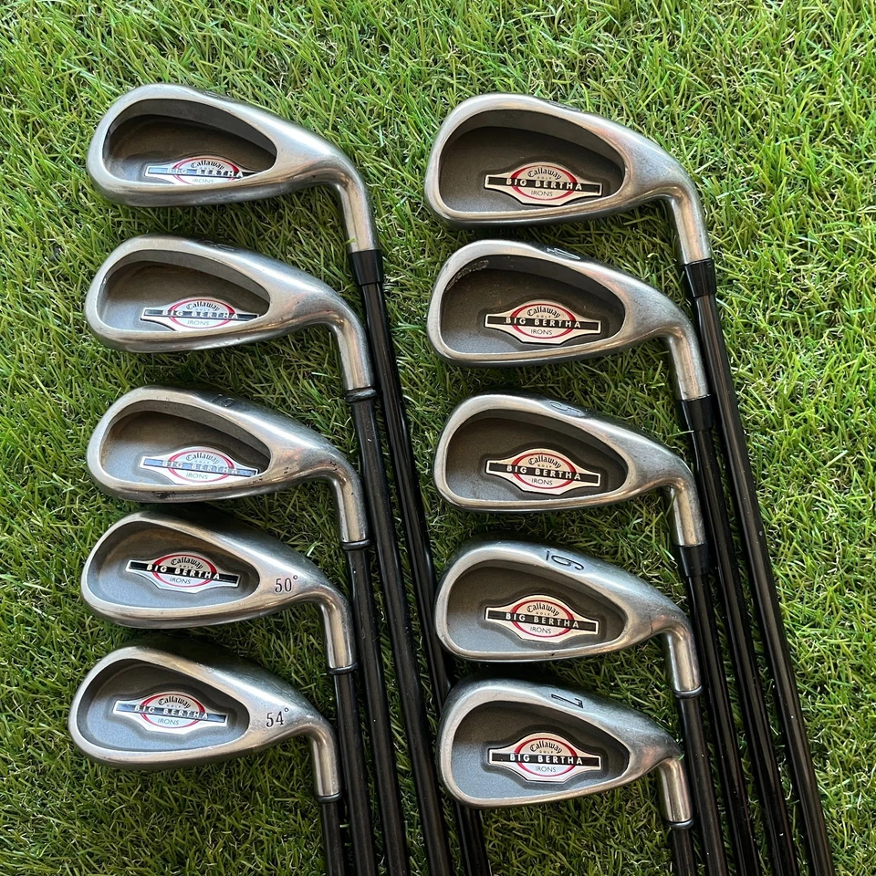 Callaway Big Bertha 2002 Iron Set 3-Pw Gw Sw Graphite Regular Flex New Grips - Image 1 of 4