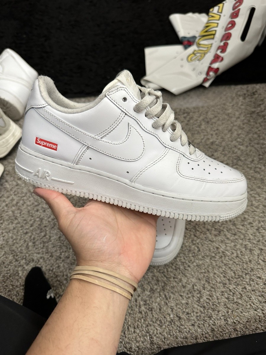 Nike Air Force 1 x Supreme Low Box Logo - White for Sale Nike Air Force 1 x Supreme Low Box Logo - White for Sale
