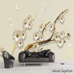 Vlies Fototapete Wandtapete Wandbilder 3D Schmuck Pflaumenblüten 4098 - Bild 1 von 3
