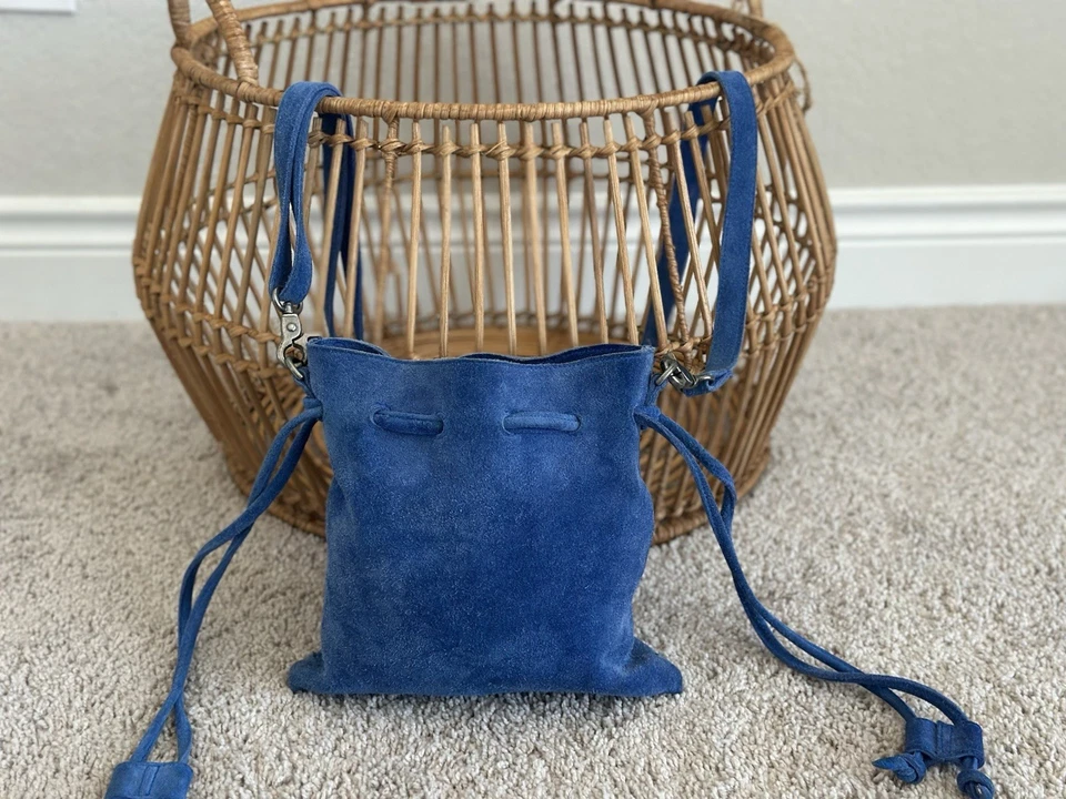 Gentley Used Free People Billie 麂皮斜挎包钴 — 第 1/4 张图片