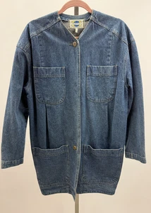 Vintage BYBLOS Long Sleeve Blue Denim Oversized Jacket Coat Size 10 - Picture 1 of 4