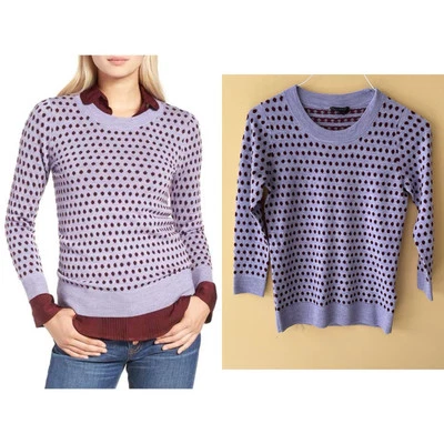J.CREW Tippi Sweater in Jacquard Dot in French Purple Cabernet F4950 Size XS - Image 1 of 4