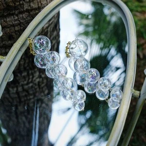 Elegant Glass Bubble Earrings - Long Dangle Drop Earring Women Fashion Jewelry - Picture 1 of 13