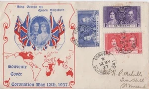 St. Vincent 1937 George VI Coronation First Day Cover - Edinboro to Sion Hill! - Picture 1 of 2