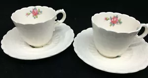 Billingsley Rose Pink Copeland Spode 2 Demitasse Cup Saucer Sets England 70392 - Picture 1 of 5