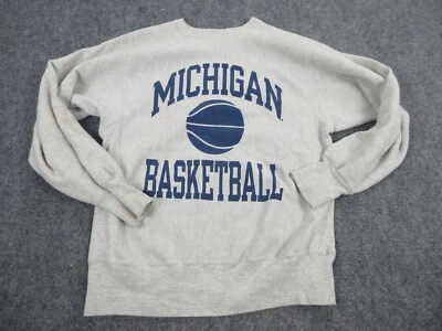 VINTAGE Michigan Wolverines Sweater Mens Large Gray College Basketball Champion - Image 1 of 4