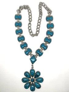Collana Vintage Finto Turchese Statement - Foto 1 di 12
