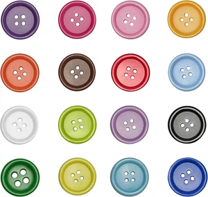 100Pcs Resin Button Solid Color 4Holes Craft Clothe Sewing Card Making Sweater S - Picture 1 of 4